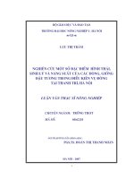 Luận văn thạc sĩ nghiên cứu một số đặc điểm hình thái sinh lý và năng suất của các dòng giống đậu tương trong điều kiện vụ đông tại thanh trì hà nội 