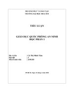 TIỂU LUẬN GIÁO dục QUỐC PHÒNG AN NINH học PHẦN 1 