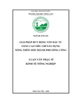 Giải pháp huy động vốn đầu tư nâng cao tiêu chí xây dựng nông thôn mới trên địa bàn thành phố sông công 