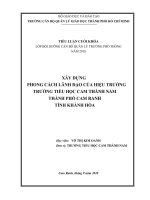 phong cách lãnh đạo của hiệu trưởng trường tiểu học cam thành nam thành phố cam ranh tỉnh khánh hòa 