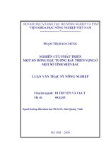 Luận văn thạc sĩ nghiên cứu phát triển một số dòng đậu tương rau triển vọng ở một số tỉnh miền bắc 