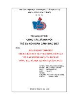 Tiểu luận hoạt động trợ giúp trẻ em khuyết tật vận động tiếp cận với các chính sách và dịch vụ công tác xã hội tại tỉnh quảng ngãi 