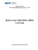 TỔNG CÔNG TY CẢNG HÀNG KHÔNG VIỆT NAM - CTCP BÁO CÁO THƯỜNG NIÊN NĂM 2020