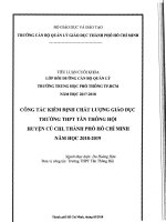 Công tác kiểm định chất lượng giáo dục ở trường THPT  tân thông hội huyện củ chi thành phố hồ chí minh 
