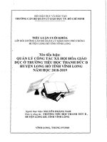 Quản lý công tác xã hội hóa giáo dục ở trường tiểu học thanh đức b huyện long hồ 