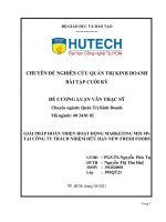 CHUYÊN ĐỀ NGHIÊN CỨU QTKD - TIỂU LUẬN CUỐI KỲ -  NGUYỄN THỊ THU HUỆ - 19SQT21 - 1941820081