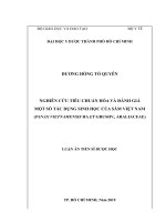 Nghiên cứu tiêu chuẩn hóa và đánh giá một số tác dụng sinh học của sâm việt nam (panax vietnamensis ha et grushv , araliaceae)  