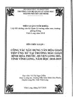 Tiểu luận cuối khóa CBQL công tác xây dựng văn hóa giao tiếp ứng xử tại trường mẫu giáo bình hòa phước 