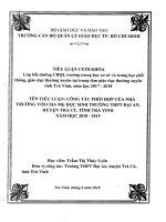 Tiểu luận cuối khóa CBQL công tác phối họp giữa nhà trường và cha mẹ học sinh trường thpt đại an huyện trà cú 