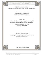 Tiểu luận cuối khóa CBQL vai trò của hiệu trưởng trong quá trình thay đôi tại trường tiểu học thanh sơn 