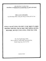 Tiểu luận cuối khóa CBQL nâng cao kỹ năng tổ chức cuộc họp của hiệu trưởng trường thpt dương háo học huyện càng long 
