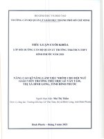 Tiểu luận cuối khóa CBQL nâng cao kỹ năng làm việc nhóm cho đội ngũ giáo viên trường tiểu học lê văn tám 