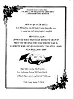 Tiểu luận cuối khóa CBQL công tác kiểm tra hoạt động chuyên môn tại trường tiểu học phước hậu b 