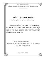 Tiểu luận cuối khóa CBQL công tác kiểm tra hoạt động sư phạm của giáo viên trường tiểu học huỳnh văn tạo, xã đức hõa thượng, huyện đức hõa, tỉnh long an 