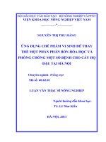 Luận văn thạc sĩ ứng dụng chế phẩm vi sinh để thay thế một số phần phân bón hóa học và phòng chống một số bệnh cho cây họ đậu tại hà nội 