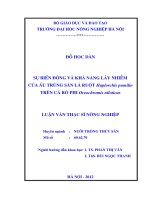 Luận văn thạc sĩ sự biến động và khả năng lây nhiễm của ấu trùng sán lá ruột haplorchis pumilio trên cá rô phi oreochromis niloticus 