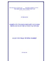 Luận văn thạc sĩ nghiên cứu ứng dụng phân hữu cơ vi sinh trong sản xuất chè an toàn tại yên bái 