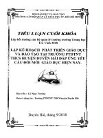 Tiểu luận cuối khóa CBQL lập kế hoạch phát triển giáo dục và đào tạo tại trường ptdtnt   thcs huyện duyên hải 