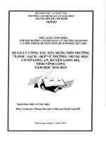 Tiểu luận cuối khóa CBQL quản lý công tác xây dựng môi trường xanh   sạch   đẹp ở trường thcs long an 