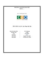 Tiểu luận về Ẩm Thực Hà Nội