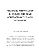 Refusing an invitation in english and some contrasts with that in vietnamese  