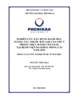 Nghiên cứu xây dựng danh mục tương tác thuốc bất lợi cần chú ý trong thực hành lâm sàng tại bệnh viên đa khoa móng cái năm 2019 