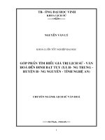 Góp phần tìm hiểu giá trị lịch sử   văn hoá đền đinh bạt tuỵ (xã hưng trung   huyện hưng nguyên   tỉnh nghệ an)  