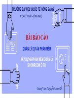 BÀI báo cáo xây DỰNG PHẦN mềm QUẢN lý SHOWROOM ô tô 