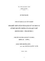 Tìm hiểu một số di tích lịch sử văn hoá và lễ hội truyền thống ở làng quỳ chữ (hoằng hoá   thanh hoá)  