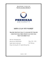 Tranh chấp đất đai và giải quyết tranh chấp đất đai theo pháp luật đất đai việt nam hiện nay 