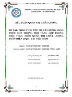 PHÂN TÍCH yếu tố xây DỰNG NHẬNTHỨC mới TRONG mọi TẦNG lớp TRONGVIỆC THỰC HIỆN QUẢN TRỊ CHẤT LƯỢNGTOÀN DIỆN (TQM) tại VIỆT NAM 