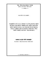 Nghiên cứu lựa chọn và ứng dụng một số bài tập phát triển sức bền chuyên môn nhằm nâng cao thành tích trong chạy 1500m cho nam học sinh trường thpt triệu sơn iii thanh hoá  
