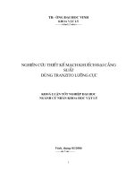 Nghiên cứu thiết kế mạch khuếch đại công suất dùng tranzito lưỡng cực  