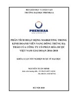 Phân tích hoạt động marketing trong kinh doanh viên nang đông trùng hạ thảo của công ty cổ phần hóa dược việt nam từ 2016 2019 