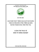 Luận văn thạc sĩ giải pháp phát triển sản xuất bưởi diễn theo hướng bền vững trên địa bàn huyện thanh sơn, tỉnh phú thọ 