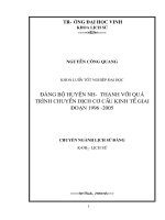 Đảng bộ huyện như thanh với quá trình chuyển dịch cơ cấu kinh tế giai đoạn 1996   2005  
