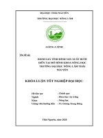 Luận văn thạc sĩ đánh giá tình hình sản xuất bưởi diễn tại mô hình khoa nông học trường đại học nông lâm thái nguyên  