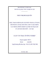 Thực trạng bệnh lợn con phân trắng sử dụng chế phẩm cao đặc bồ công anh và mật động vật trong phòng bệnh tại một số trại lợn của huyện hoài đức hà nội 