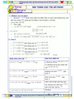 Dạng 49 bai toán cực trị số phức thỏa đk cho trước 