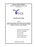 Enhancing speaking and listening skills through useful website for second   year english   majored students at thu dau mot university 