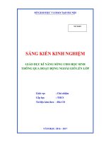 Tài liệu Giáo dục kĩ năng sống cho học sinh thông qua hoạt động ngoài giờ lên lớp