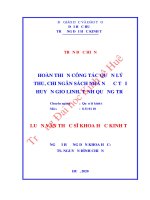 Hoàn thiện công tác quản lý thu chi ngân sách nhà nước tại huyện gio linh tỉnh quảng trị 