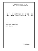 Tài liệu Một số giải pháp nâng cao chất lượng công tác chủ nhiệm trong trường THCS