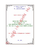 Hoàn thiện công tác kiểm soát nội bộ chu trình doanh thu tại công ty cổ phần đầu tư dệt may thiên an phát 