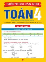 Kiến thức cần nhớ Toán Lớp 4