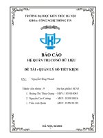 BÁO cáo hệ QUẢN TRỊ cơ sở dữ LIỆU đề tài  QUẢN lý sổ TIẾT KIỆM 