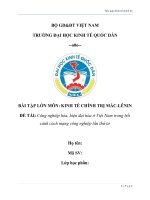 tiểu luận kinh tế chính trị công nghiệp hóa hiện đại hóa ở Việt Nam bối cảnh cách mạng công nghiệp lần thứ tư