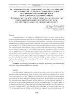 Lãnh đạo chuyển đổi và quá trình tham gia sáng tạo trong doanh nghiệp viễn thông Việt Nam: Vai trò trung gian của trao quyền tâm lý