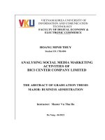 Phân Tích Hoạt Động Social Media Marketing Của Công Ty TNHH BiCi Center