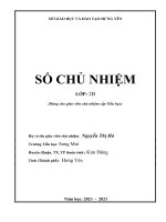 SỔ CHỦ NHIỆM lớp 2 (dùng cho giáo viên chủ nhiệm cấp tiểu học) 